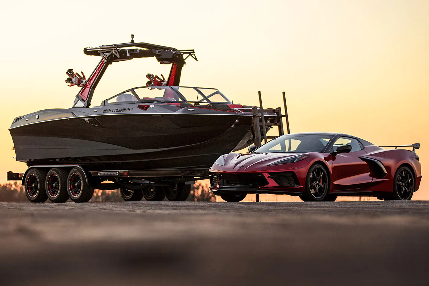 Chevrolet Corvette C7 wakeboat wakesurf board.